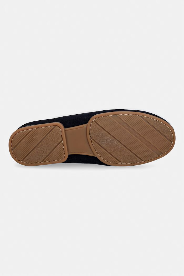 Tommy Hilfiger мокасини дамски от велур TH FLEX SUEDE LOAFER BALLERINA тъмносини FW0FW09507