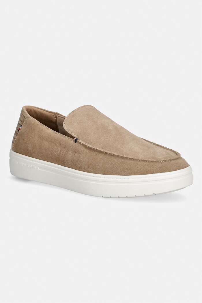 Tommy Hilfiger мокасини мъжки от велур MODERN LIGHT SUEDE LOAFER кафяви FM0FM05924
