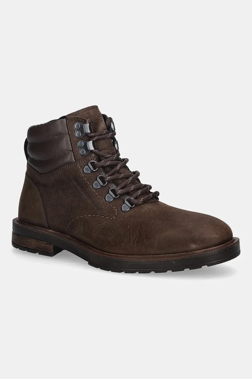 Tommy Hilfiger Обувки от набук CLEATED HILFIGER WRM HOOK BOOT