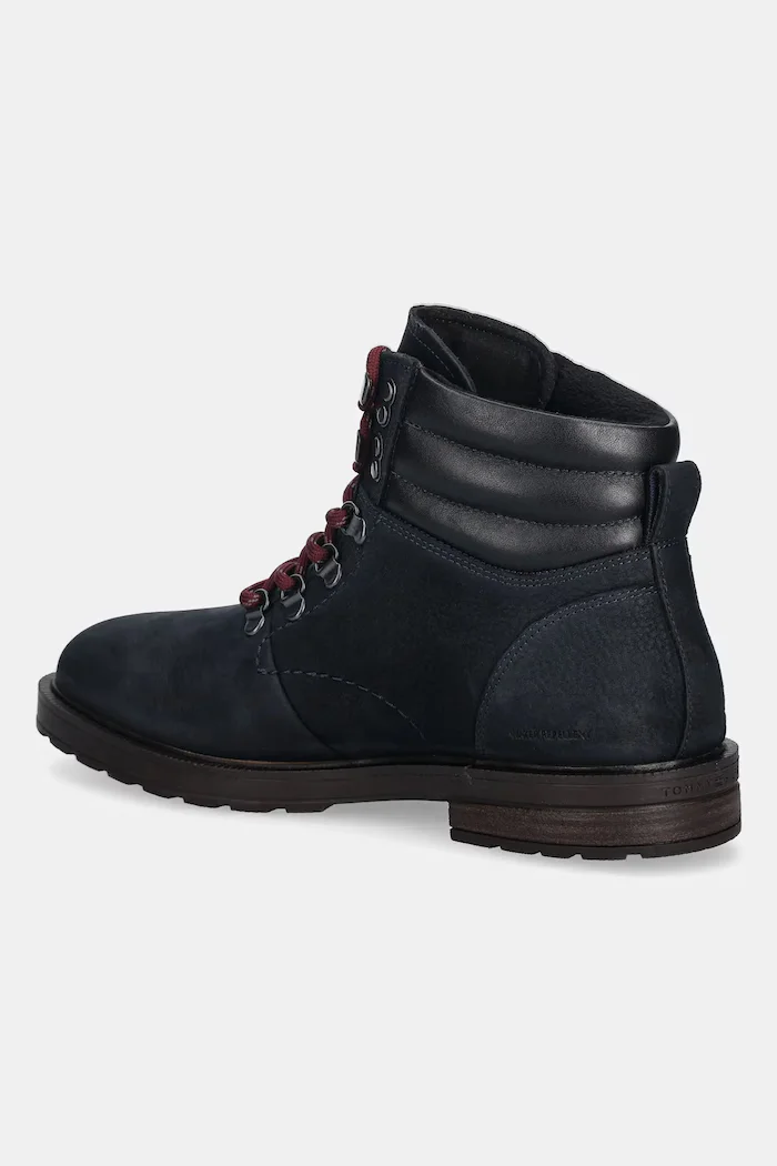 Tommy Hilfiger Обувки от набук CLEATED HILFIGER WRM HOOK BOOT мъжки в тъмносиньо FM0FM05699