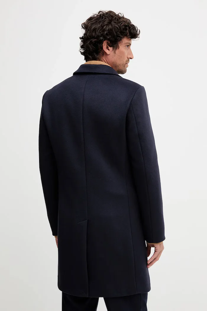 Tommy Hilfiger палто мъжко с вълна тъмносиньо MW0MW40768
