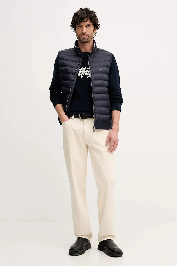 Tommy Hilfiger Памучен пуловер мъжки в тъмносиньо MW0MW41647