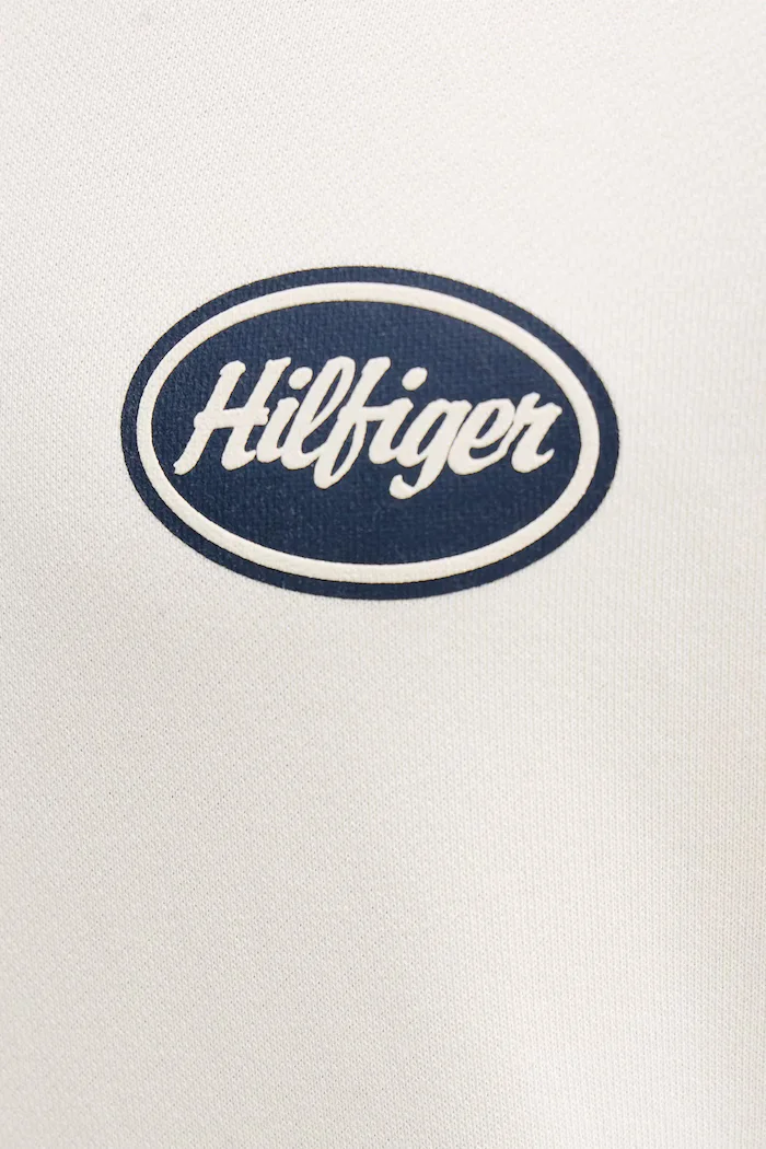 Tommy Hilfiger Памучен суичър мъжки в бежово с качулка с принт MW0MW41434
