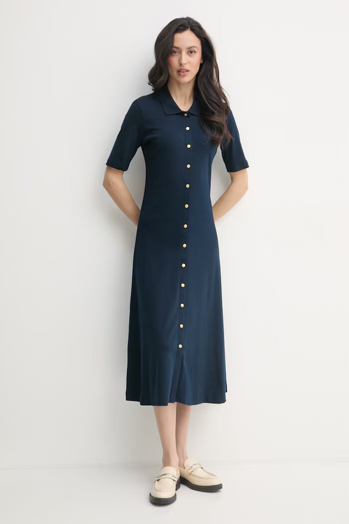 Tommy Hilfiger памучна рокля тъмносиня WW0WW48776