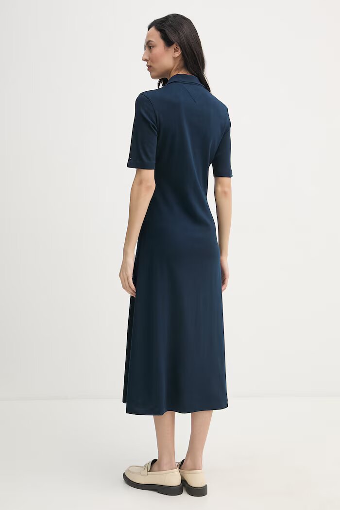 Tommy Hilfiger памучна рокля тъмносиня WW0WW48776
