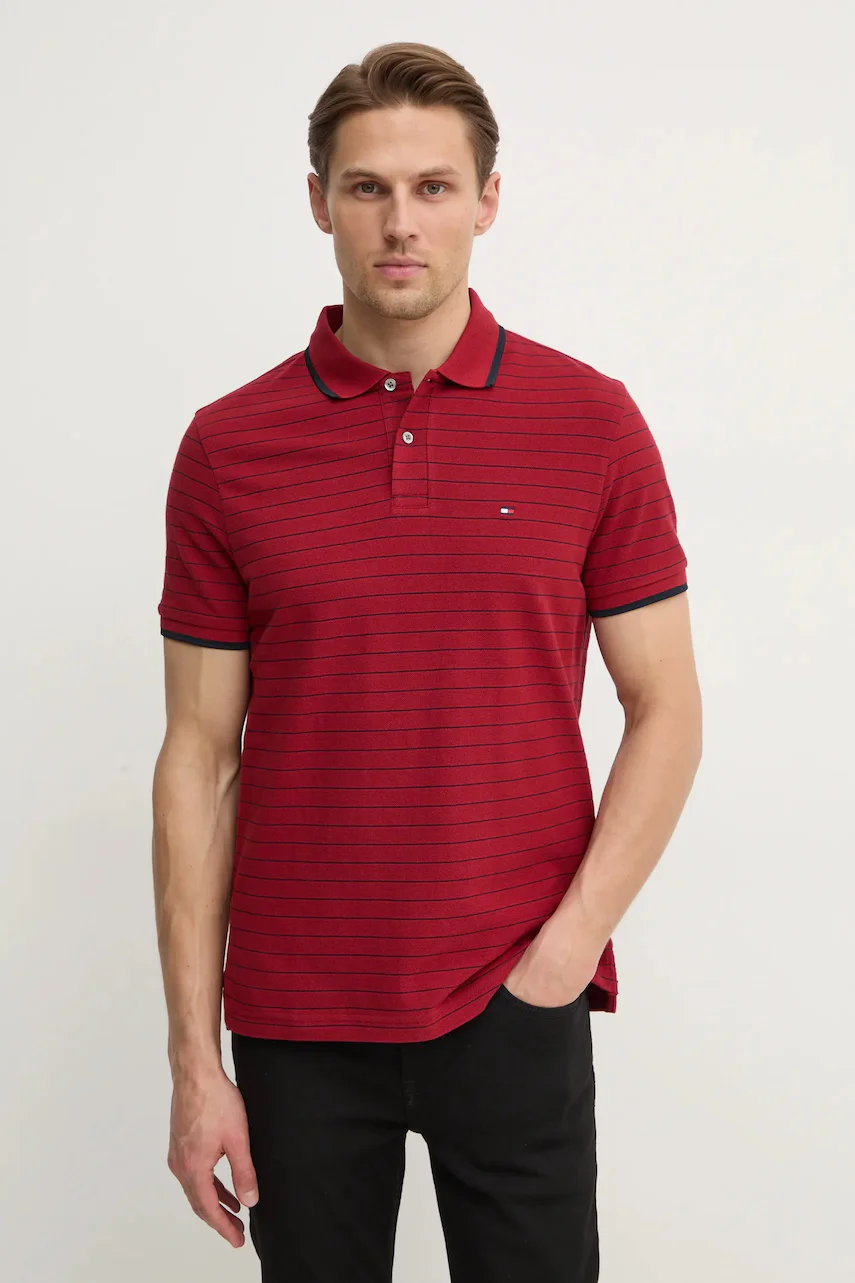 Tommy Hilfiger Памучна тениска с яка