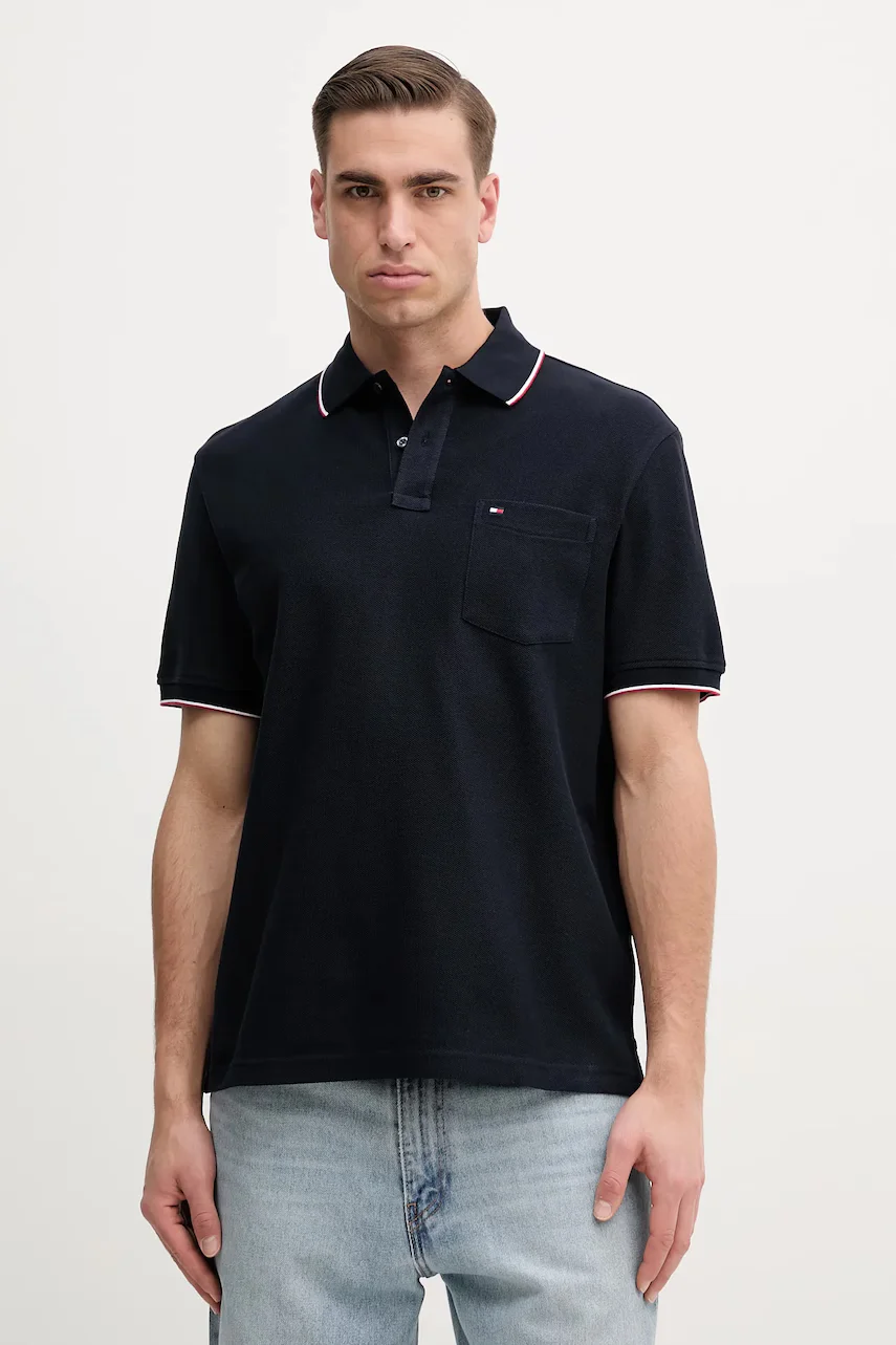 Tommy Hilfiger Памучна тениска с яка