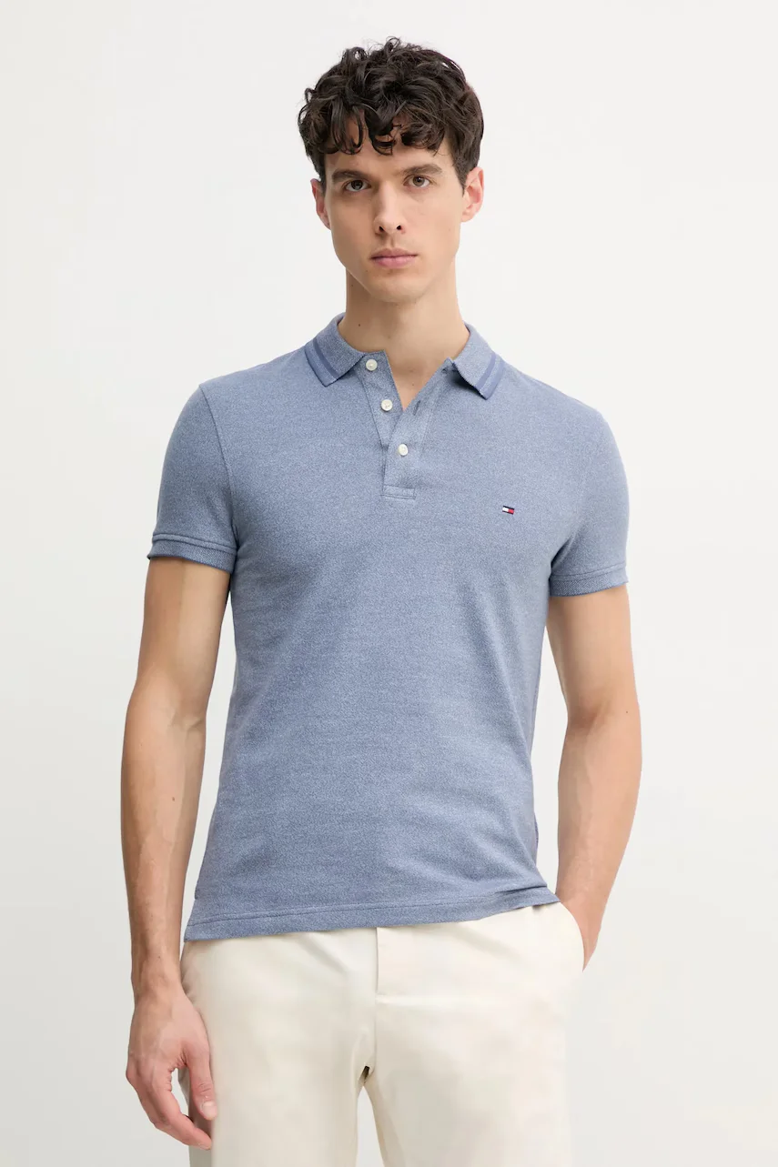 Tommy Hilfiger Памучна тениска с яка