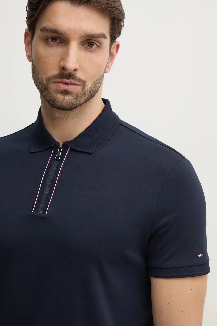 Tommy Hilfiger Памучна тениска с яка