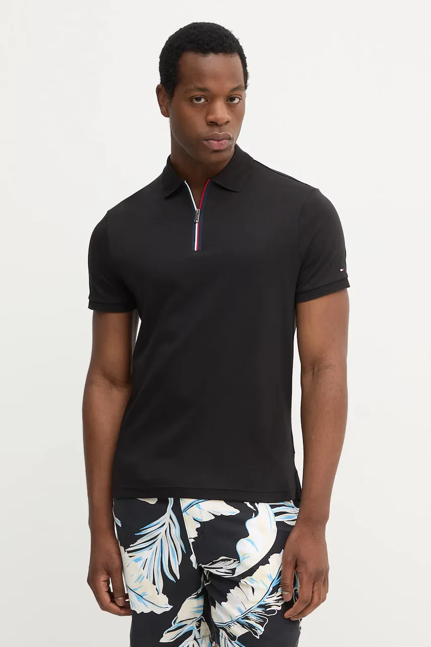 Tommy Hilfiger Памучна тениска с яка