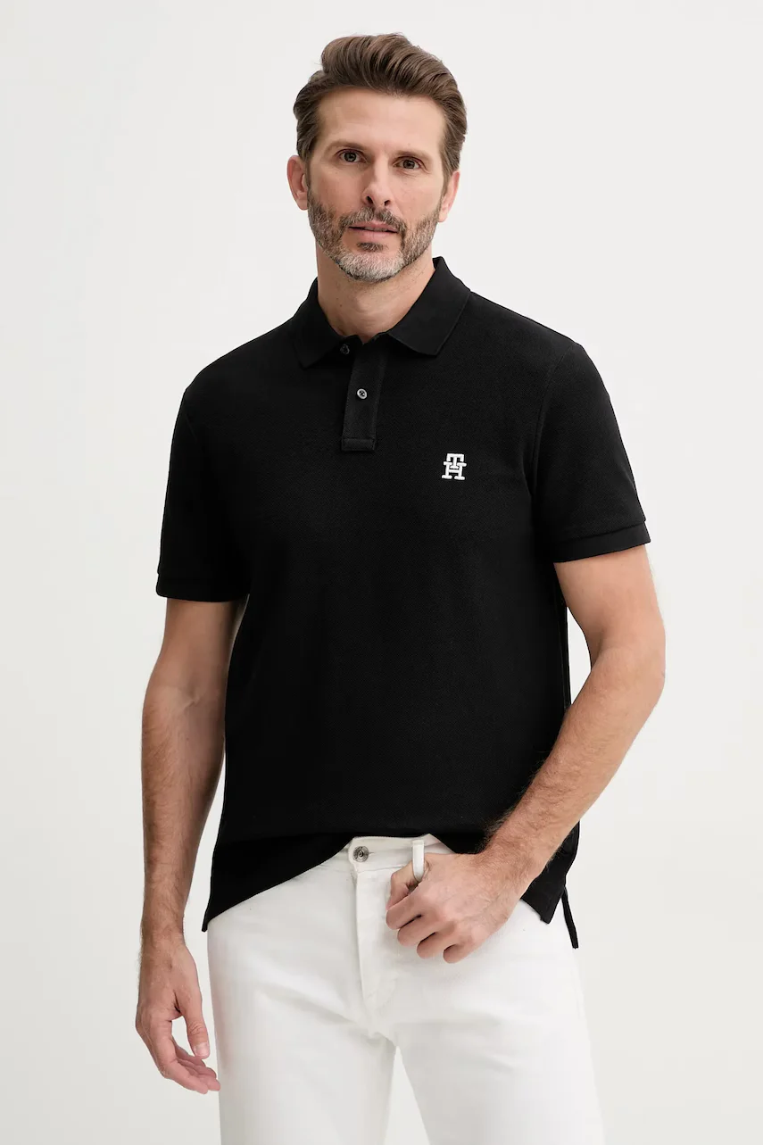 Tommy Hilfiger Памучна тениска с яка
