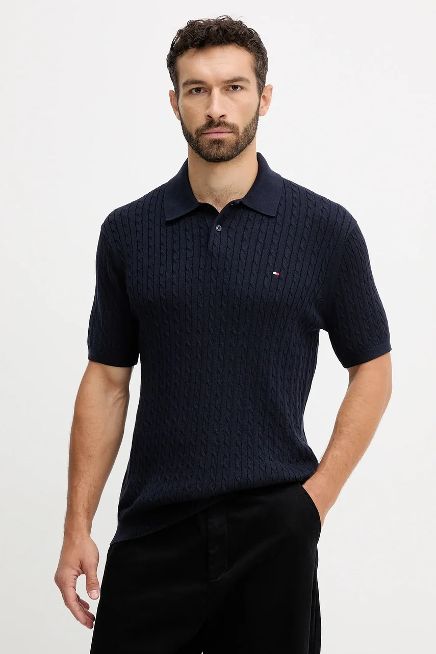 Tommy Hilfiger Памучна тениска с яка