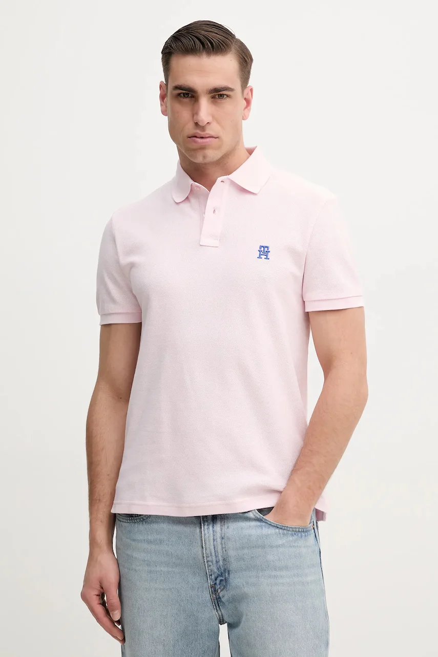 Tommy Hilfiger Памучна тениска с яка