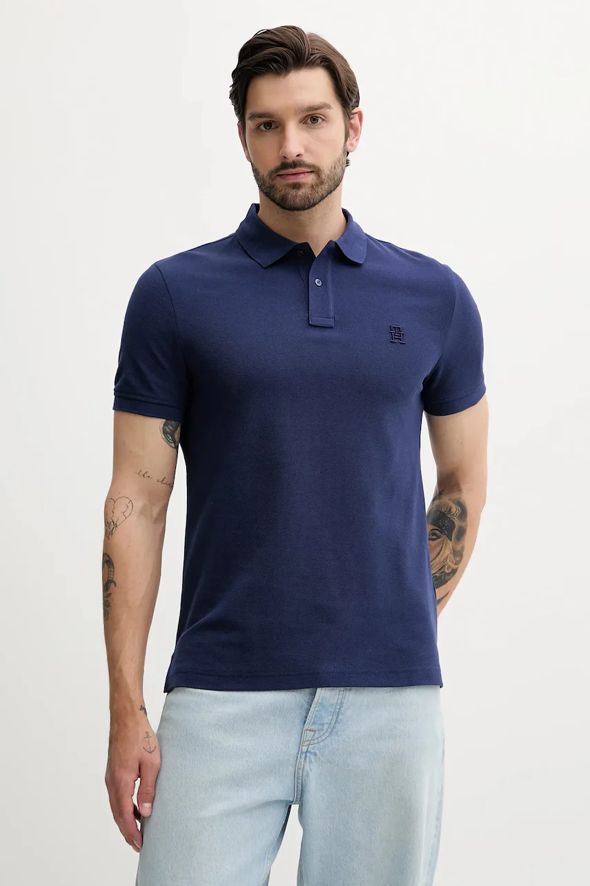 Tommy Hilfiger Памучна тениска с яка