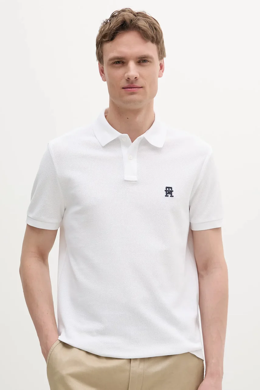Tommy Hilfiger Памучна тениска с яка