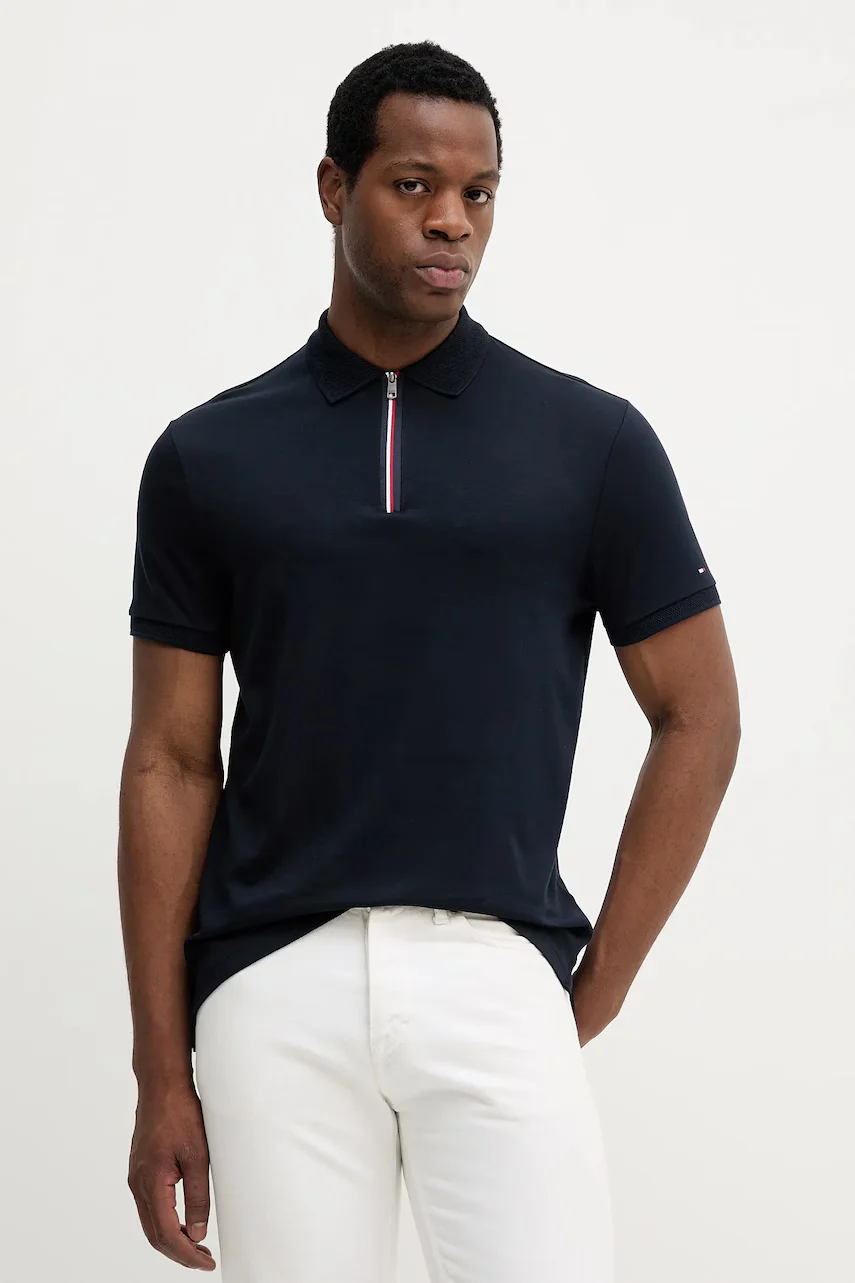 Tommy Hilfiger Памучна тениска с яка