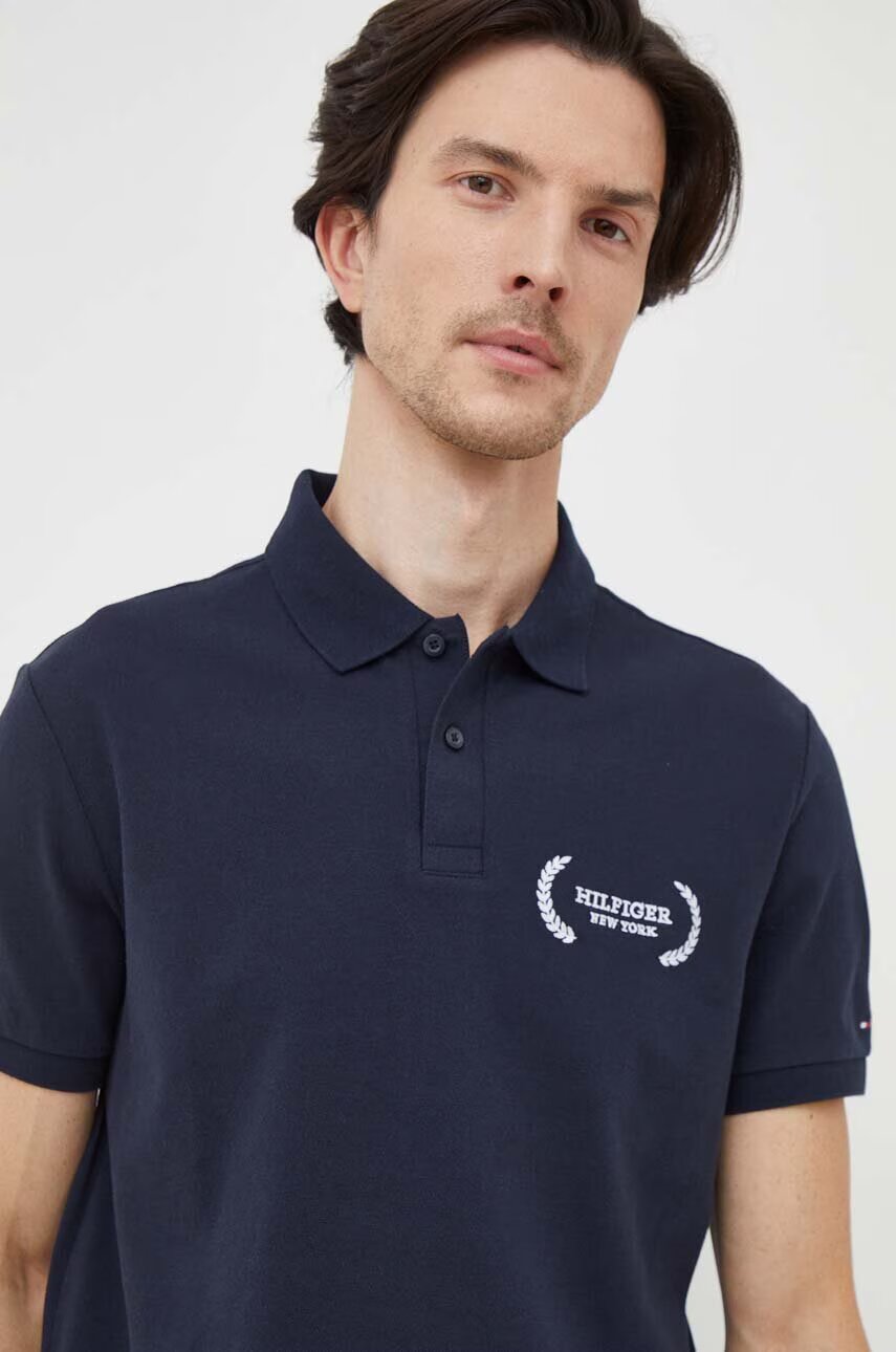 Tommy Hilfiger Памучна тениска с яка