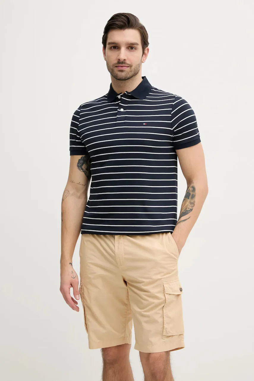 Tommy Hilfiger Памучна тениска с яка