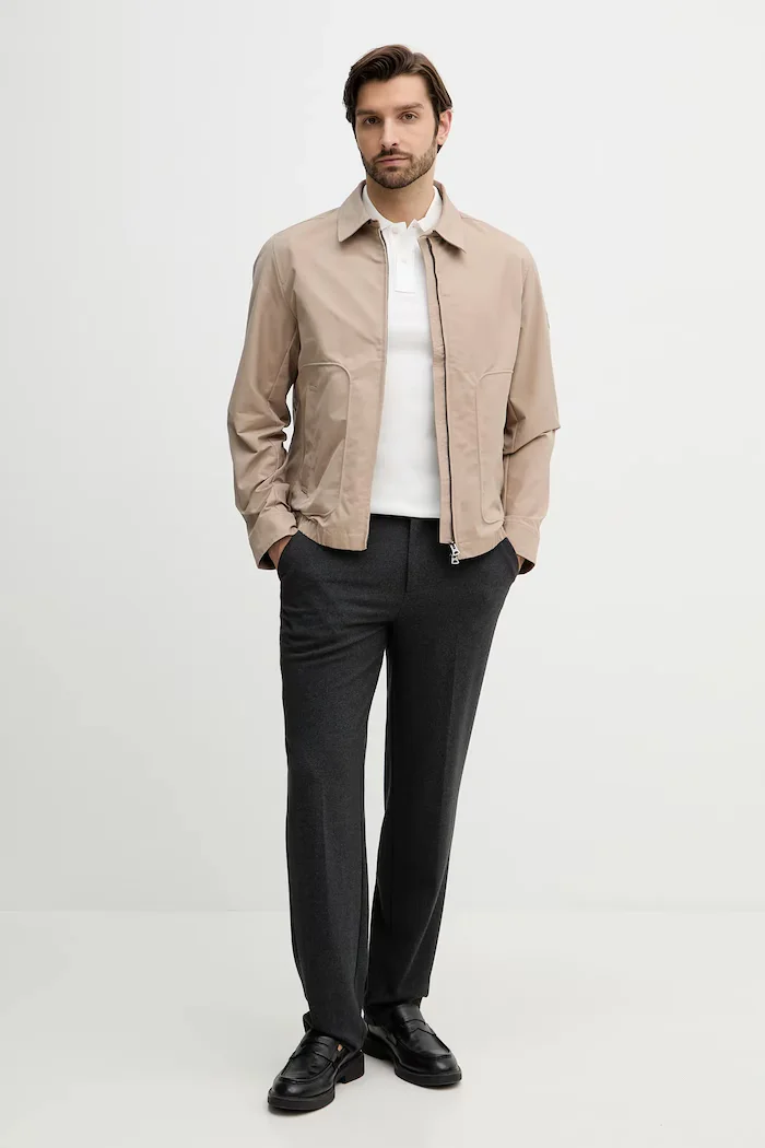 Tommy Hilfiger Памучна тениска с яка в бяло с апликация MW0MW41612