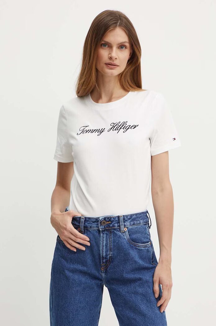 Tommy Hilfiger Памучна тениска в бяло WW0WW43459