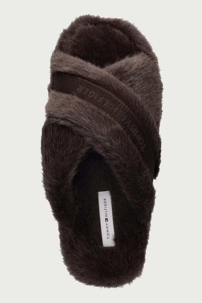 Tommy Hilfiger пантофи дамски TH FEMININE HOUSE SHOES кафяви FW0FW09615