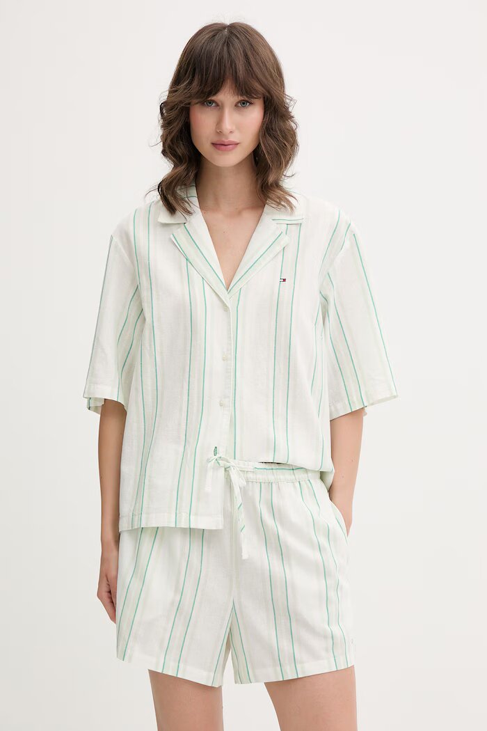 Tommy Hilfiger пижама дамска с лен зелена UW0UW06329