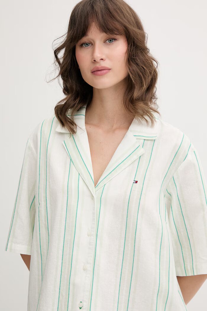 Tommy Hilfiger пижама дамска с лен зелена UW0UW06329