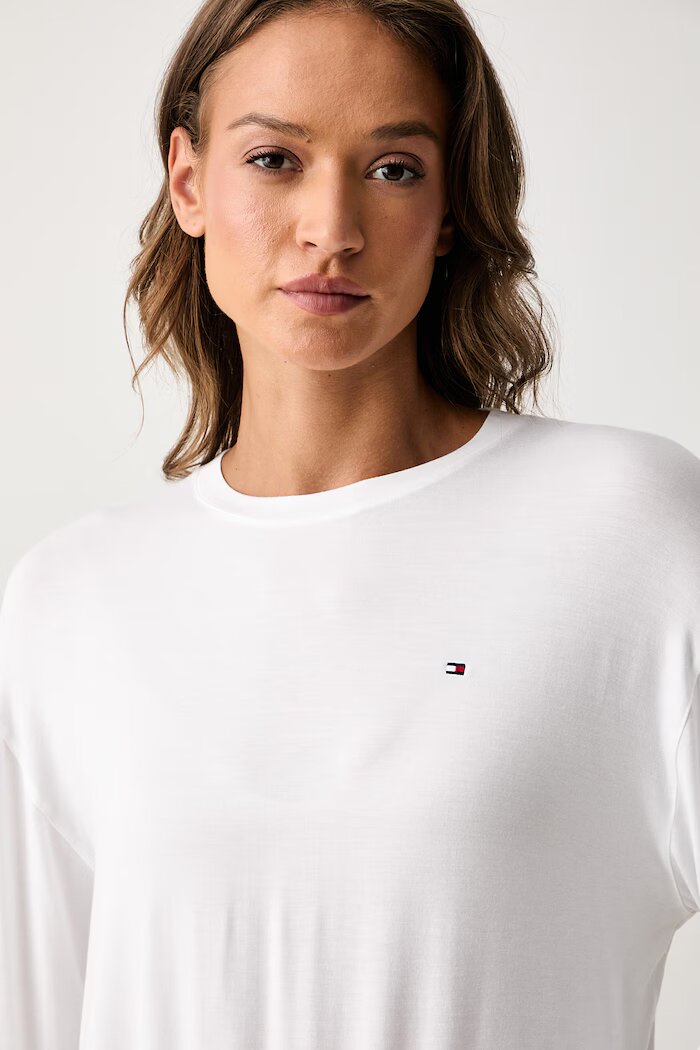 Tommy Hilfiger пижама дамска с модал бяла UW0UW06601