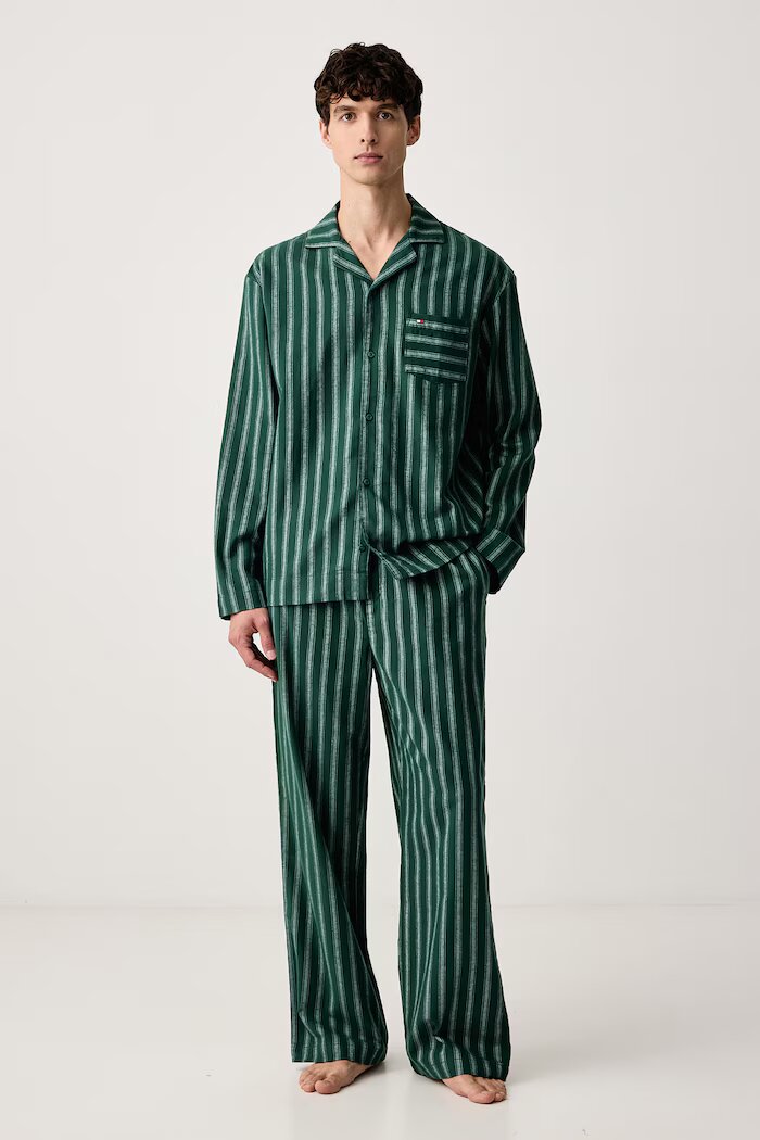 Tommy Hilfiger пижама мъжка от памук зелена UM0UM04066