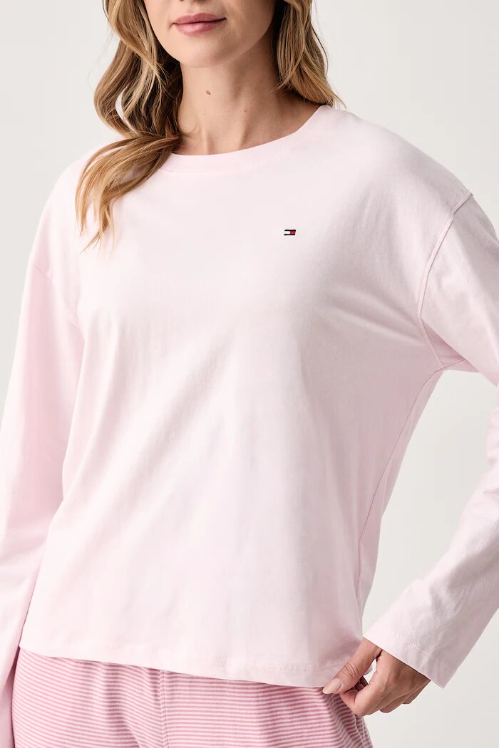 Tommy Hilfiger пижама от две части дамска от памук розова UW0UW06600