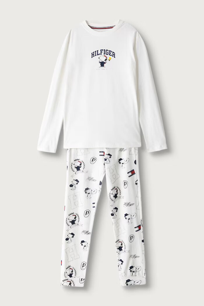 Tommy Hilfiger пижама от две части за деца от памук x Peanuts бяла UK0UK00103