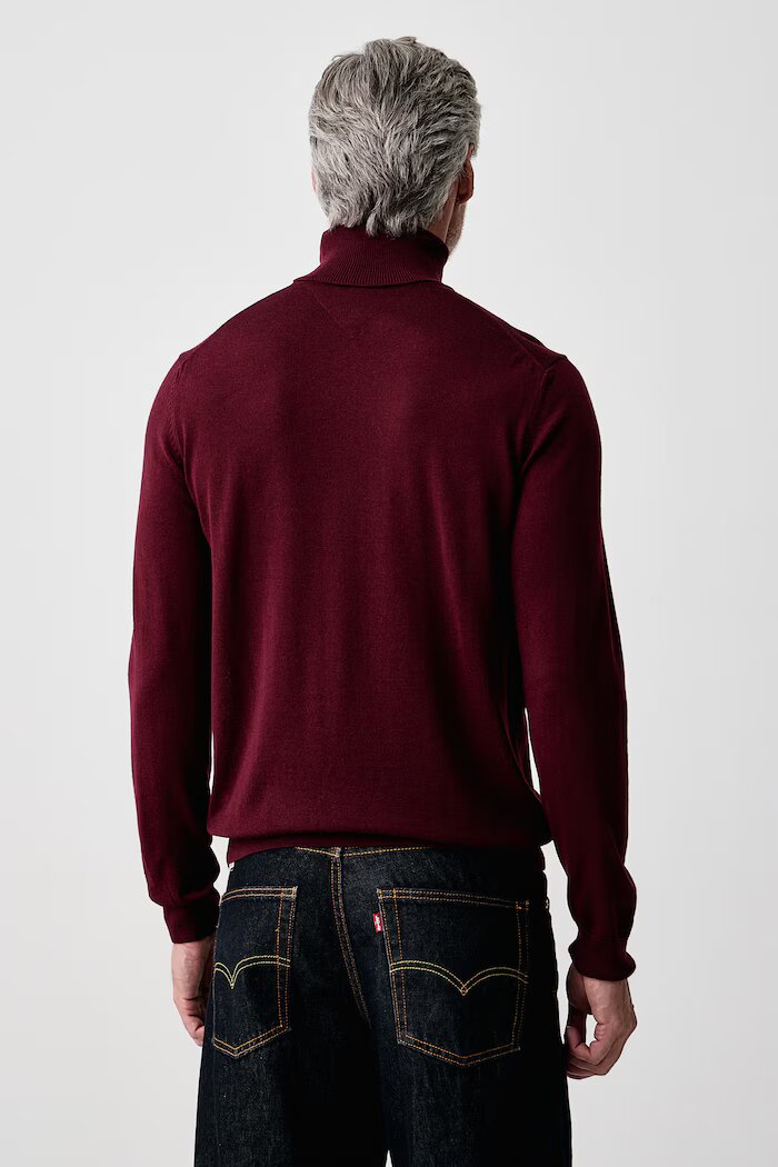 Tommy Hilfiger поло мъжко от вълна бордо MW0MW44700