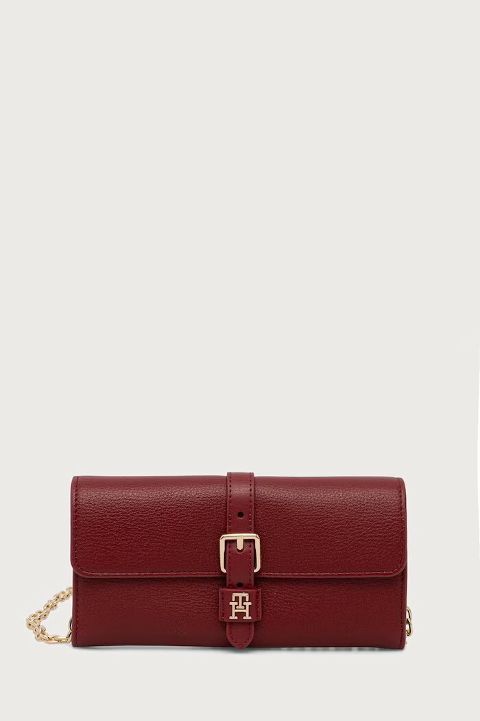 Tommy Hilfiger портфейл дамски от имитация на кожа бордо AW0AW19268