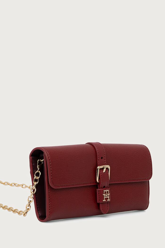 Tommy Hilfiger портфейл дамски от имитация на кожа бордо AW0AW19268