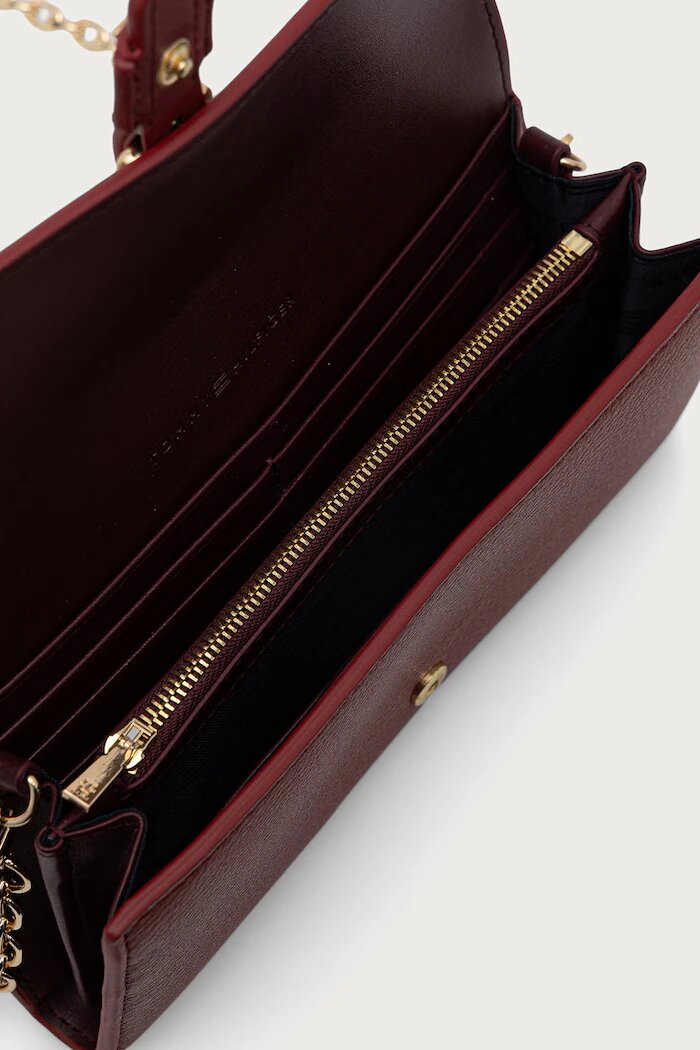 Tommy Hilfiger портфейл дамски от имитация на кожа бордо AW0AW19268