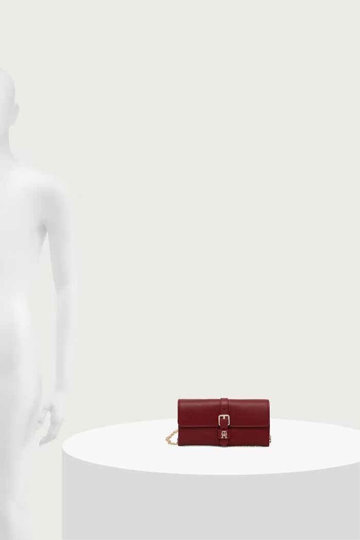 Tommy Hilfiger портфейл дамски от имитация на кожа бордо AW0AW19268