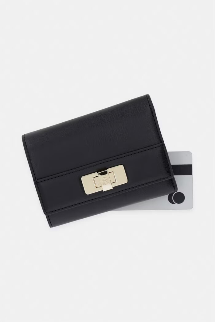 Tommy Hilfiger портфейл дамски от имитация на кожа черен AW0AW18703