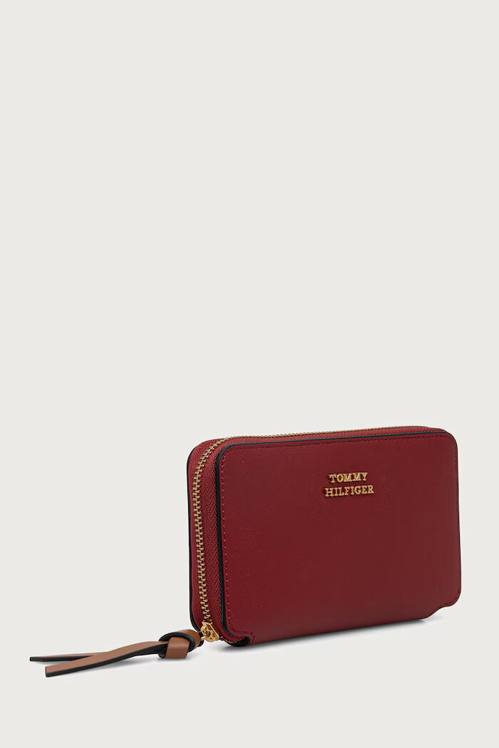 Tommy Hilfiger портфейл дамски от кожа бордо AW0AW18939