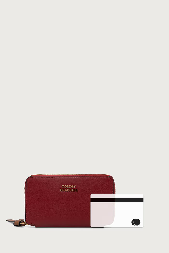 Tommy Hilfiger портфейл дамски от кожа бордо AW0AW18939