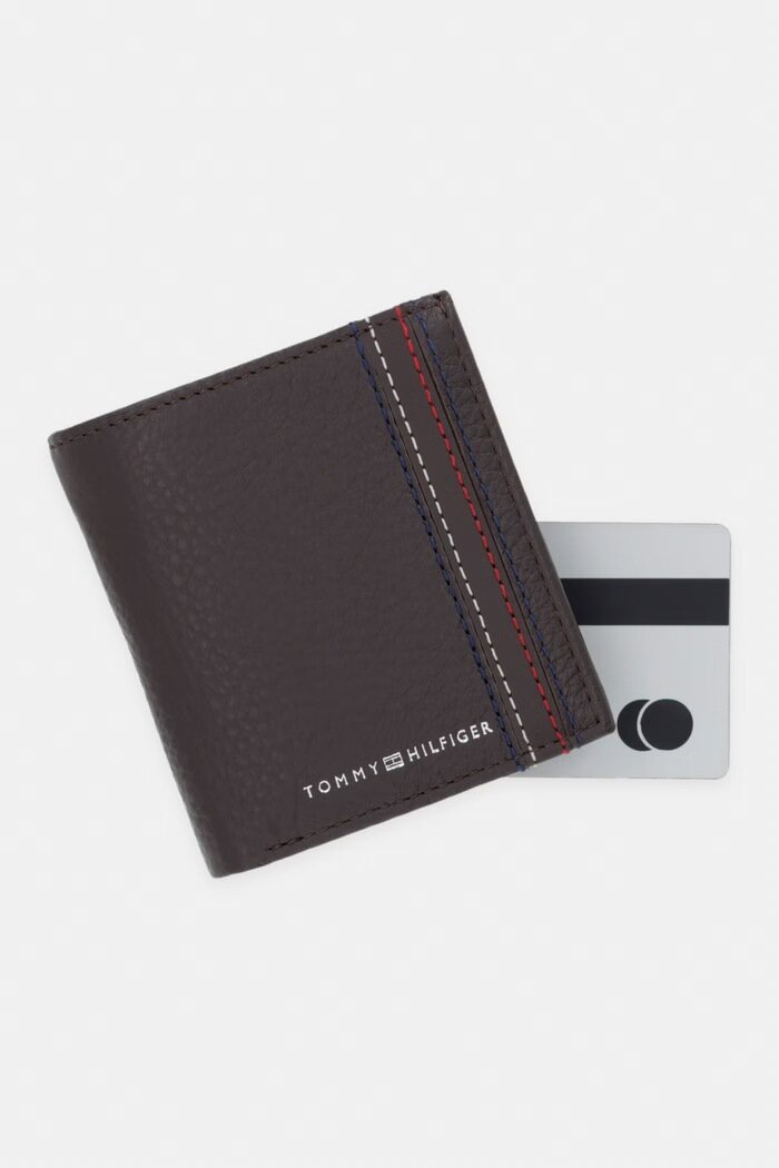 Tommy Hilfiger Портфейл мъжки от кожа кафяв AM0AM14230