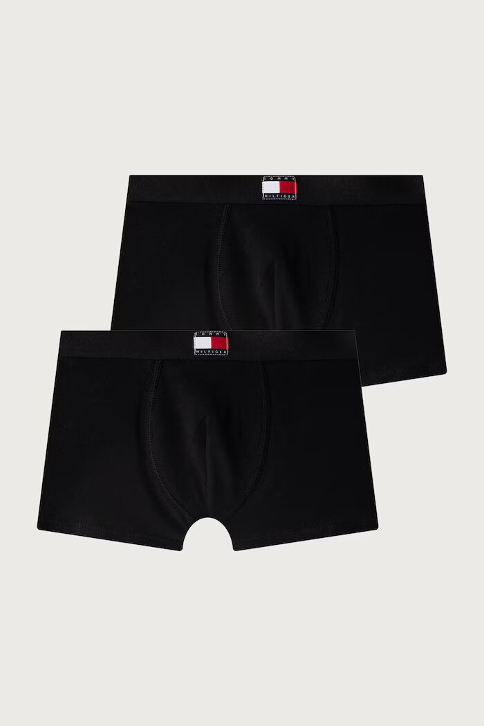 Tommy Hilfiger прилепнали боксерки за деца от памук с еластан 2 броя черни UB0UB00608