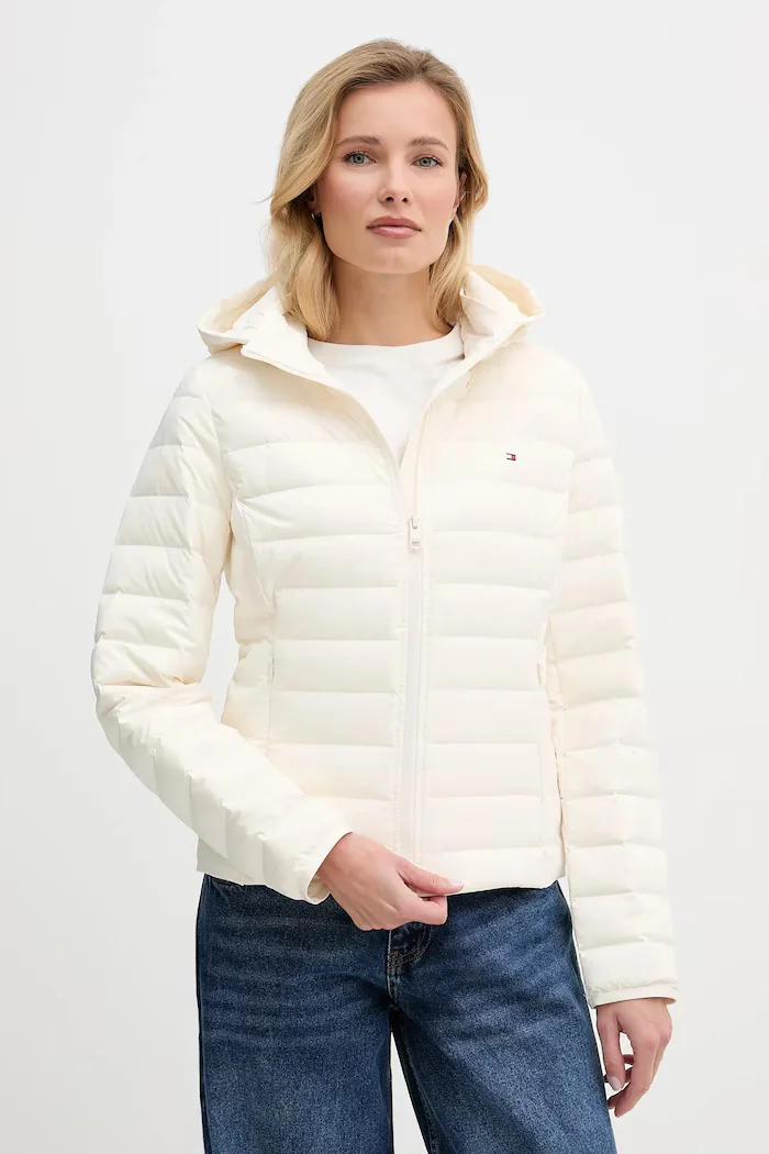 Tommy Hilfiger пухено яке дамско бежово WW0WW47753
