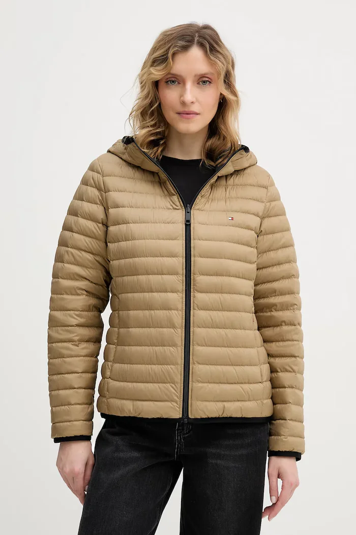Tommy Hilfiger Пухено яке с две лица в черно преходен модел WW0WW47754