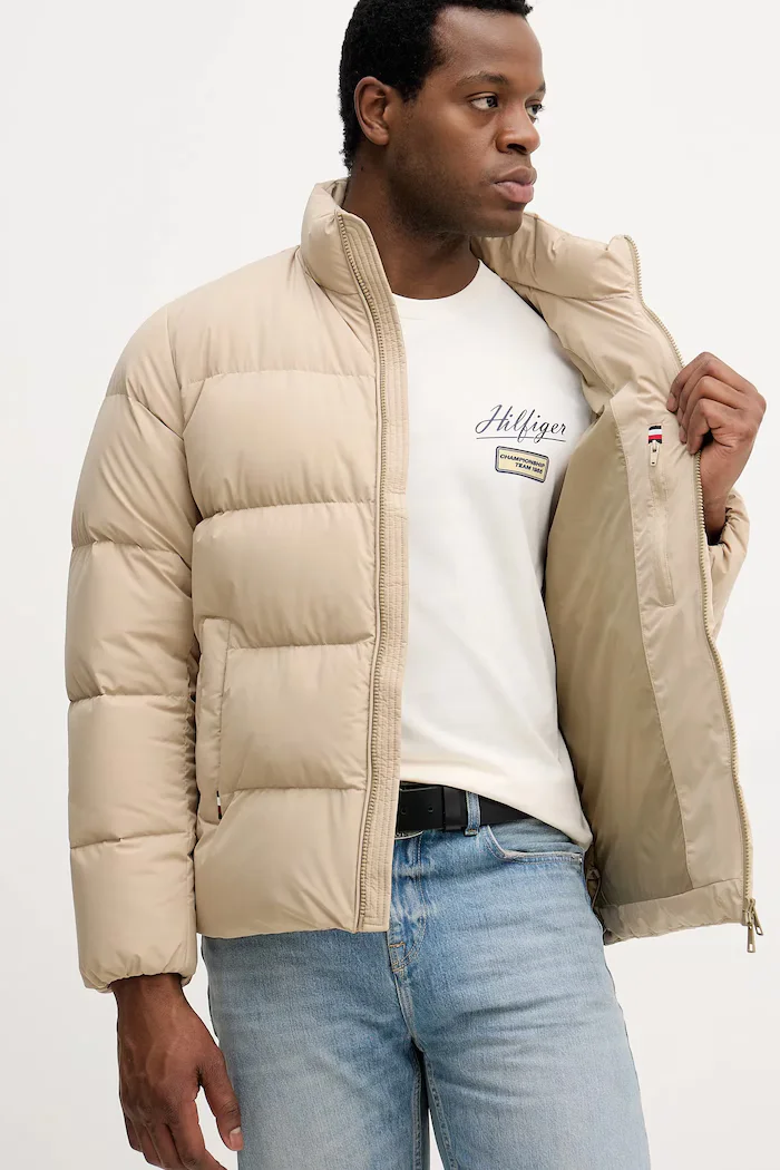 Tommy Hilfiger Пухено яке в бежово зимен модел MW0MW40615