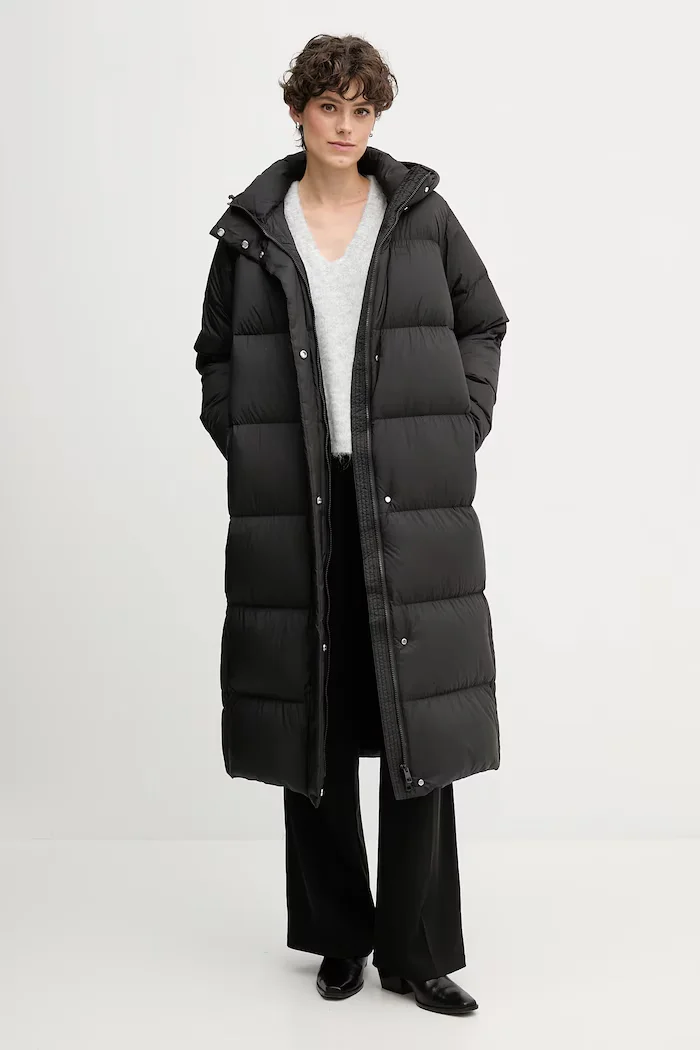 Tommy Hilfiger Пухено яке в черно зимен модел WW0WW46536