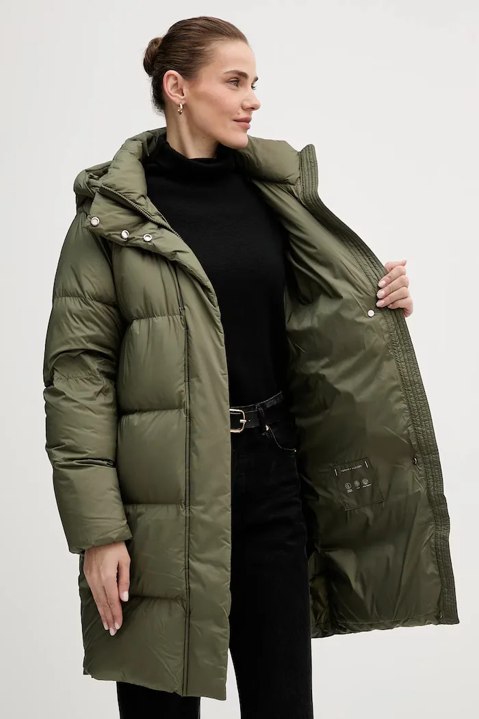 Tommy Hilfiger Пухено яке в зелено зимен модел WW0WW46535