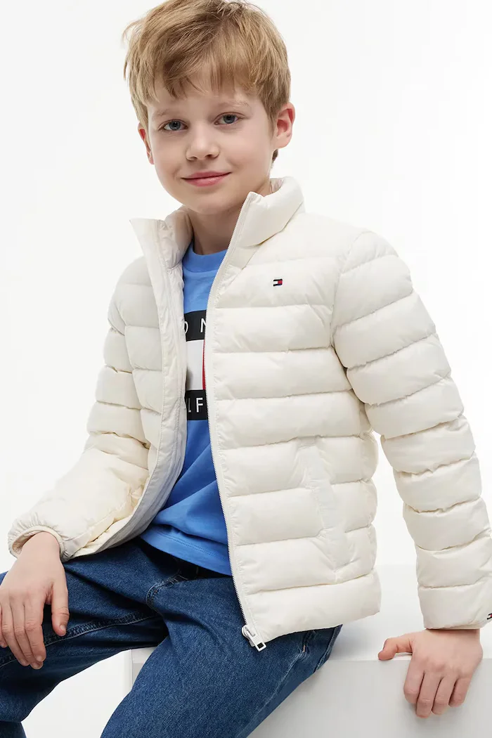 Tommy Hilfiger пухено яке за деца бяло KS0KS00652