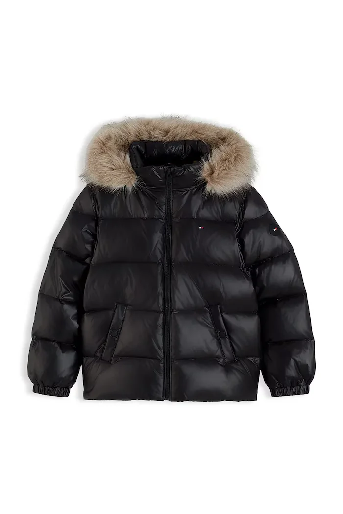Tommy Hilfiger пухено яке за деца черно KG0KG09673