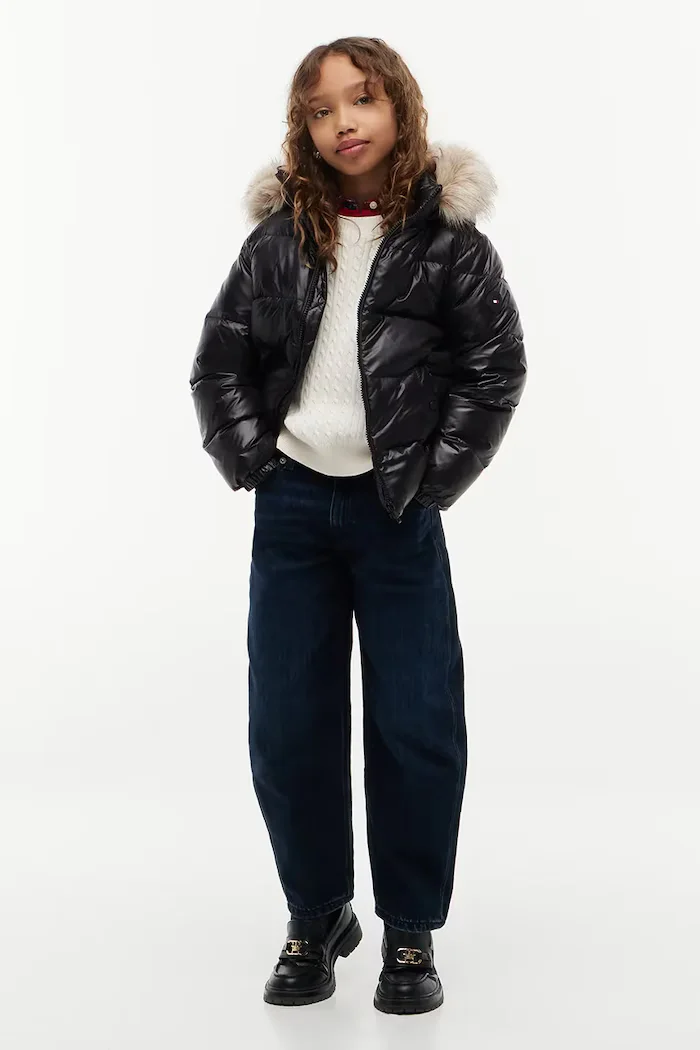 Tommy Hilfiger пухено яке за деца черно KG0KG09673