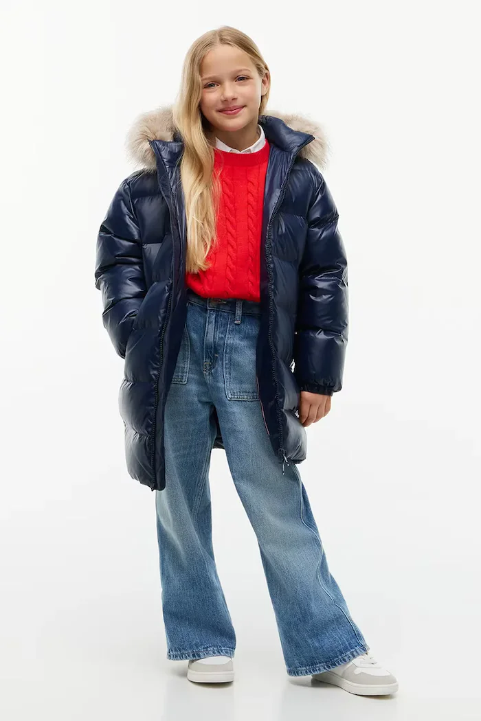 Tommy Hilfiger пухено яке за деца тъмносиньо KG0KG09674